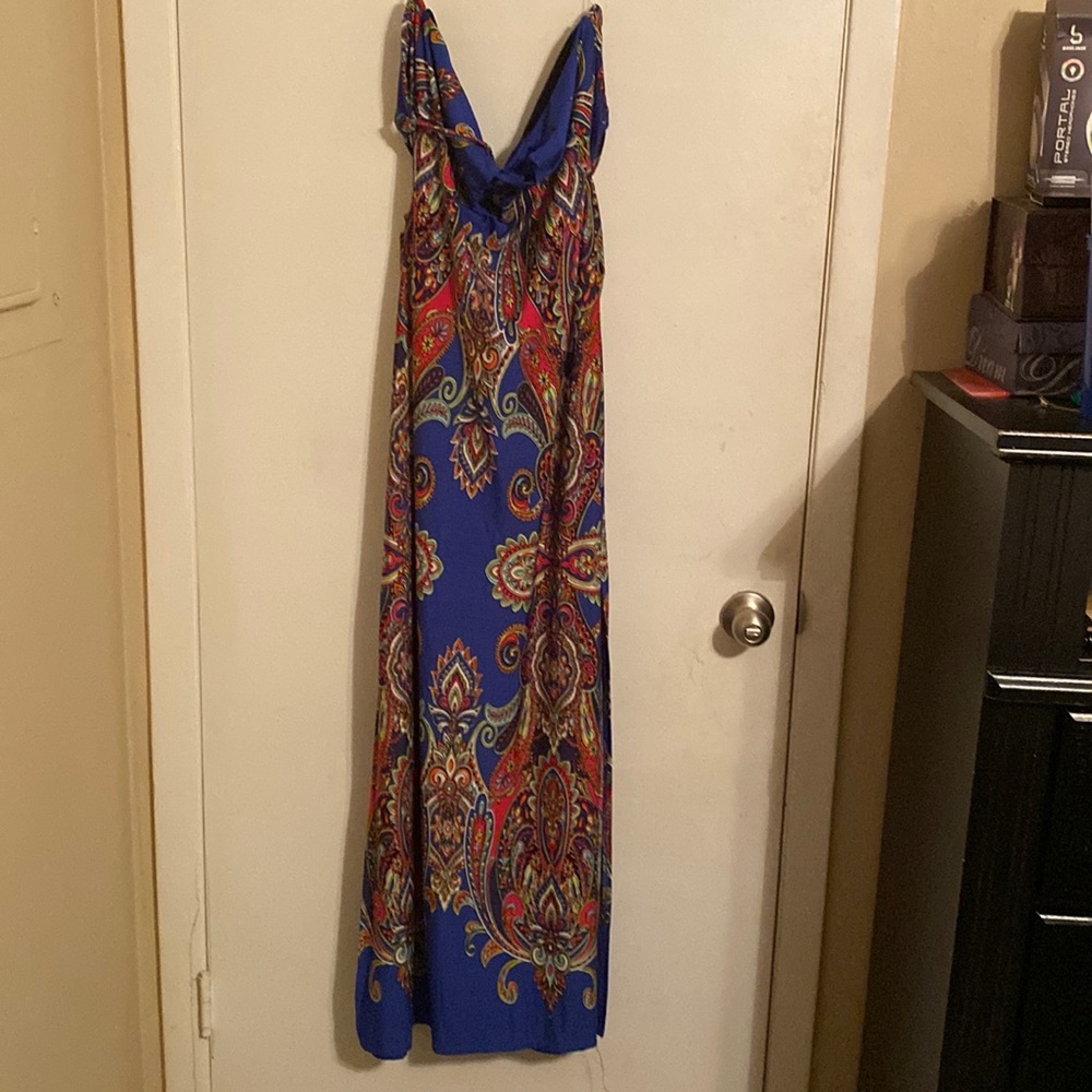 Multicolored Women’s Halter dress Size 1X. Worn only once.